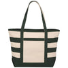 Bullet Hunter Green Zippered Stripe 10oz Cotton Canvas Tote