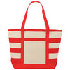 Bullet Red Zippered Stripe 10oz Cotton Canvas Tote