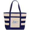 Bullet Royal Blue Zippered Stripe 10oz Cotton Canvas Tote
