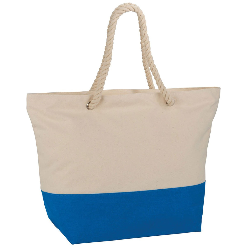 Bullet Process Blue Zippered 12oz Cotton Canvas Rope Tote