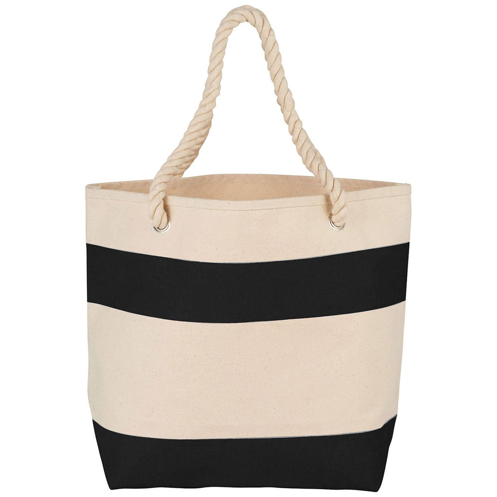 Bullet Black Rope Handle 16oz Cotton Canvas Tote