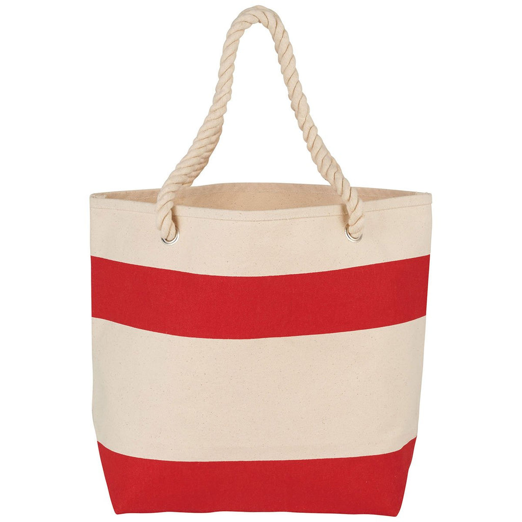 Bullet Red Rope Handle 16oz Cotton Canvas Tote