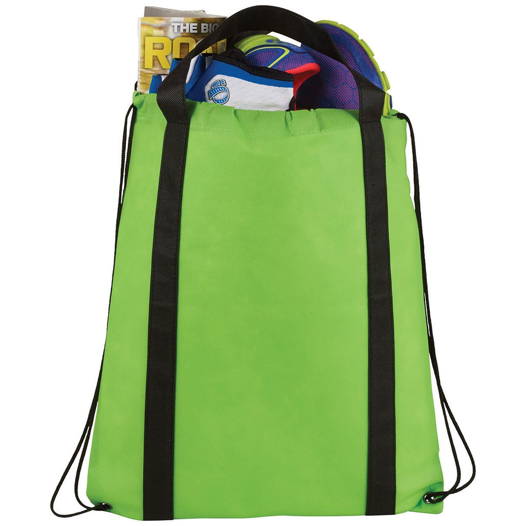 Bullet Lime Green Grab Non-Woven Drawstring Bag