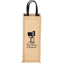 Bullet Black Jute Single Bottom Wine Tote