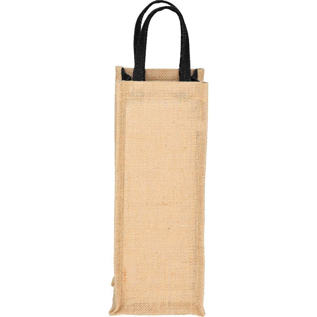 Bullet Black Jute Single Bottom Wine Tote