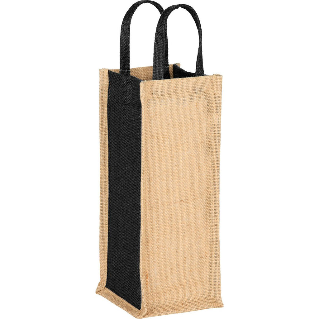 Bullet Black Jute Single Bottom Wine Tote