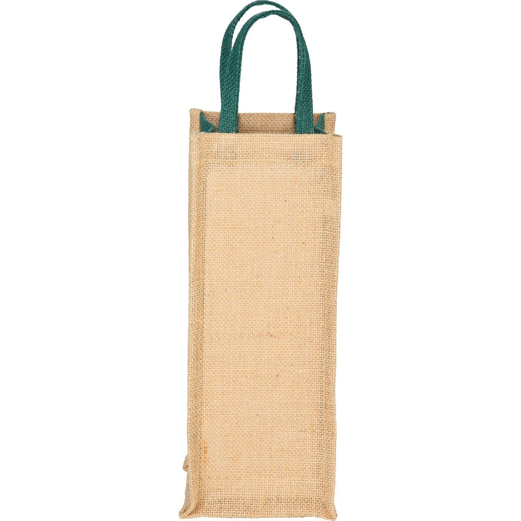 Bullet Hunter Green Jute Single Bottom Wine Tote