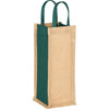 Bullet Hunter Green Jute Single Bottom Wine Tote