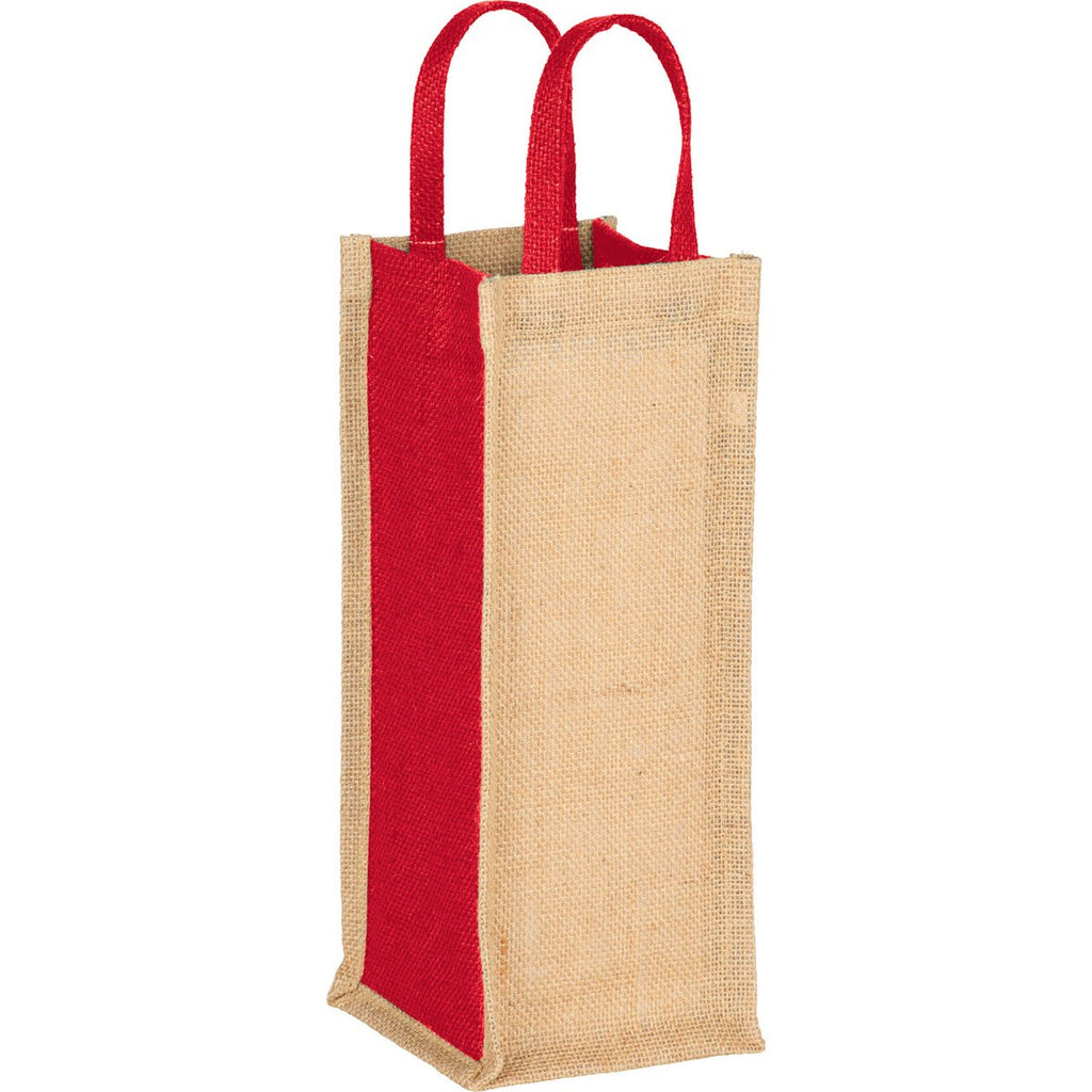 Bullet Red Jute Single Bottom Wine Tote