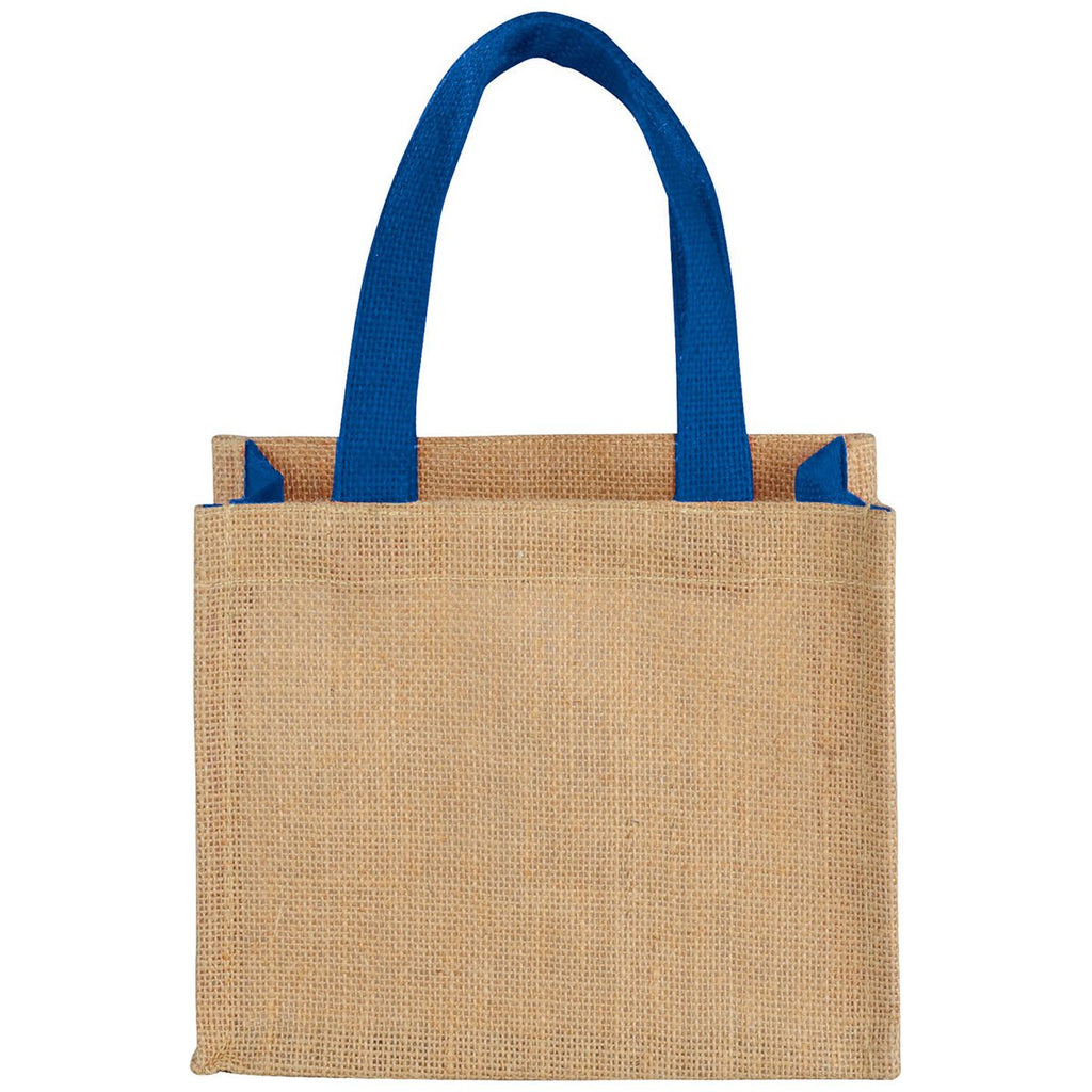 Bullet Royal Blue Mini Jute Gift Tote