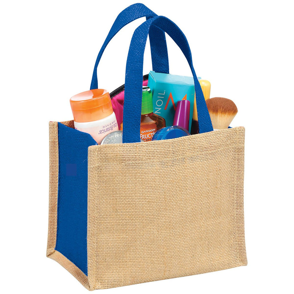 Bullet Royal Blue Mini Jute Gift Tote