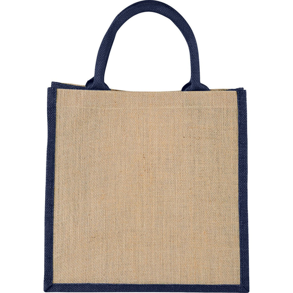 Bullet Navy Blue Medium Jute Gift Tote
