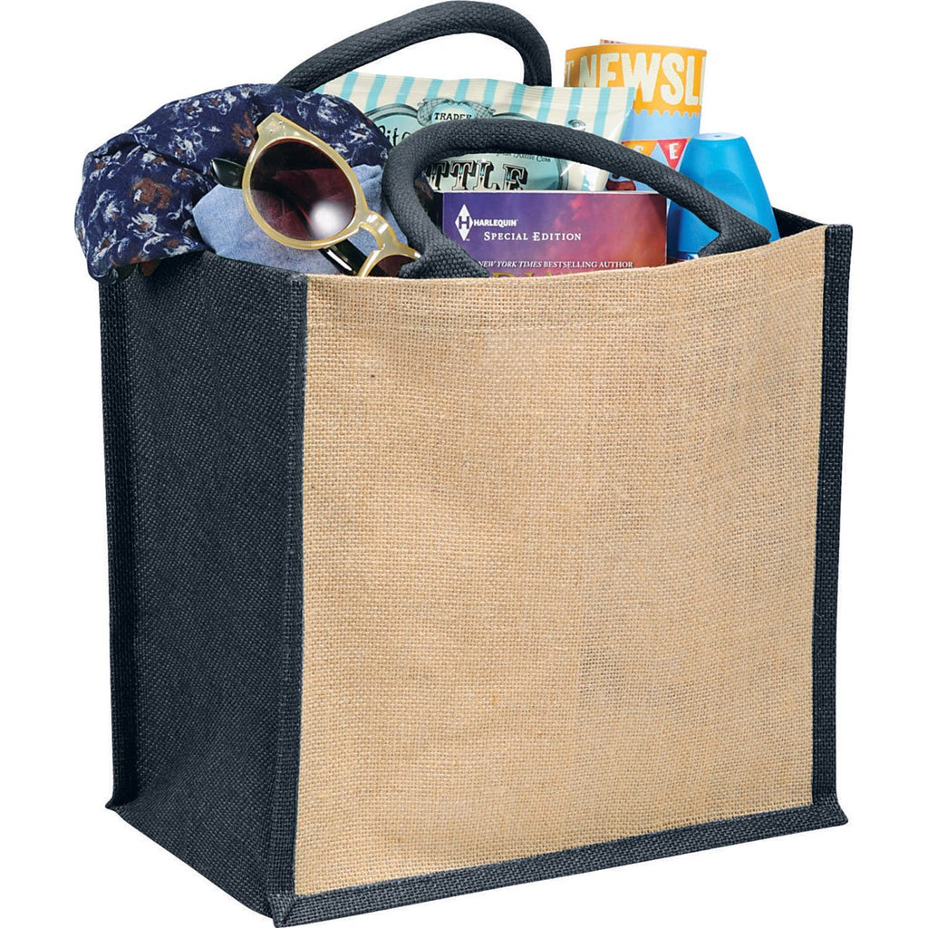 Bullet Navy Blue Medium Jute Gift Tote