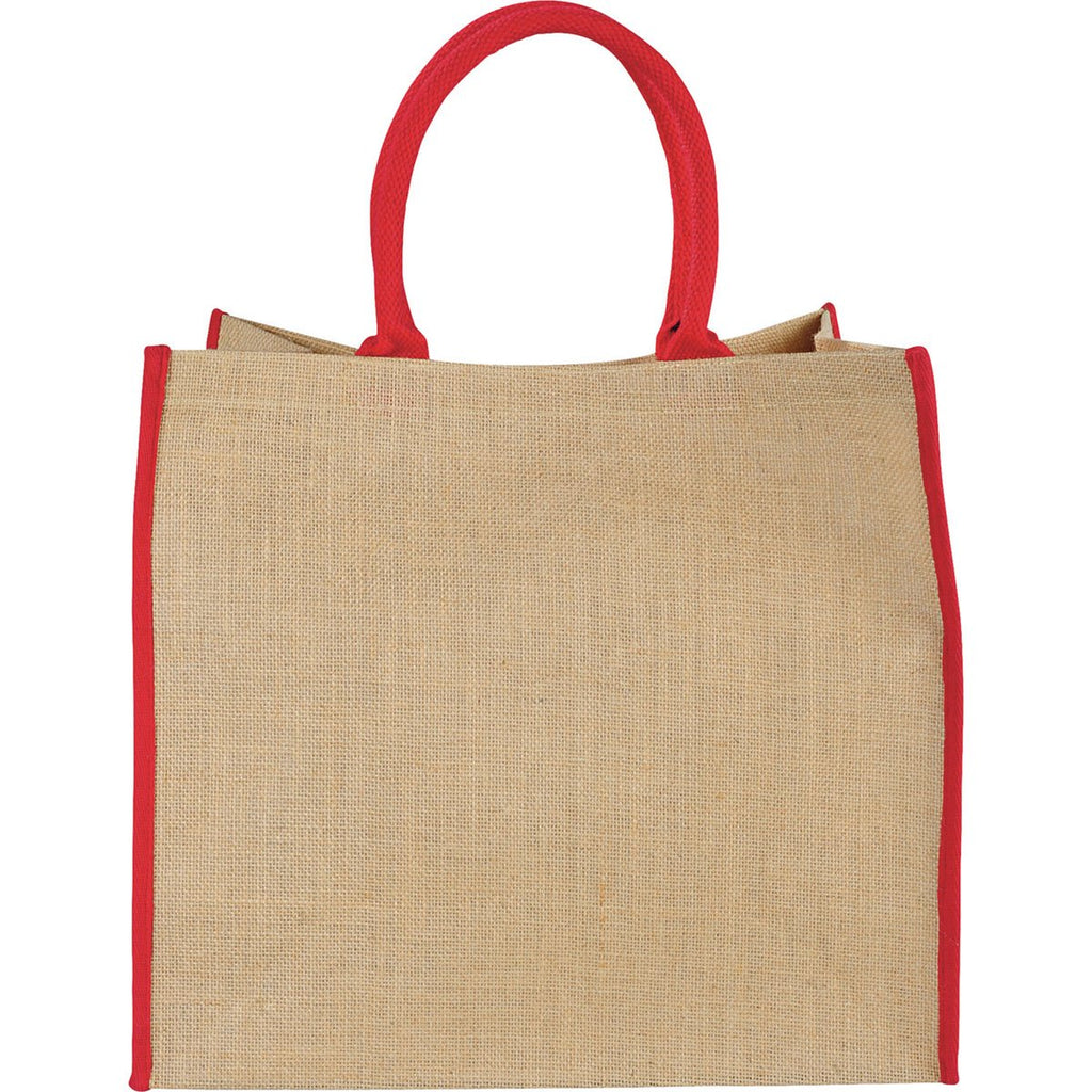 Bullet Red Large Jute Tote
