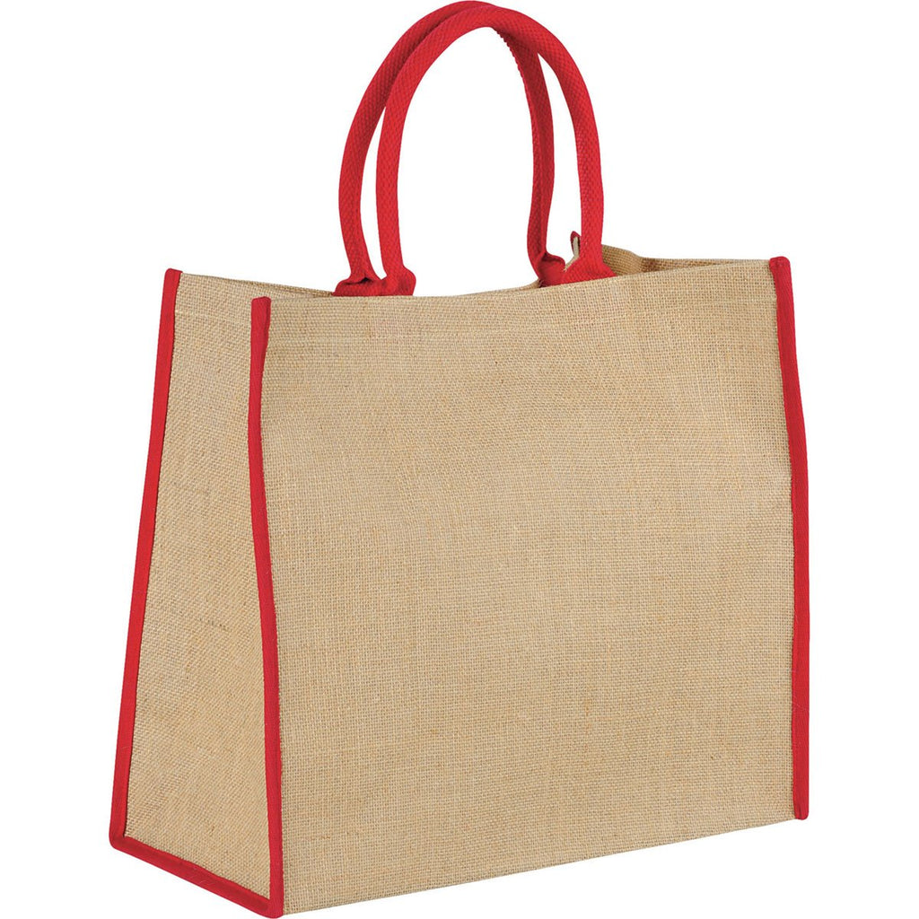 Bullet Red Large Jute Tote