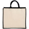Bullet Black Metallic Jute Cotton Canvas Shopper Tote