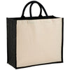 Bullet Black Metallic Jute Cotton Canvas Shopper Tote