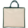 Bullet Hunter Green Metallic Jute Cotton Canvas Shopper Tote