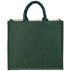 Bullet Hunter Green Metallic Jute Cotton Canvas Shopper Tote