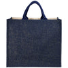 Bullet Navy Blue Metallic Jute Cotton Canvas Shopper Tote