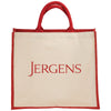 Bullet Red Metallic Jute Cotton Canvas Shopper Tote