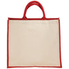 Bullet Red Metallic Jute Cotton Canvas Shopper Tote