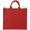 Bullet Red Metallic Jute Cotton Canvas Shopper Tote