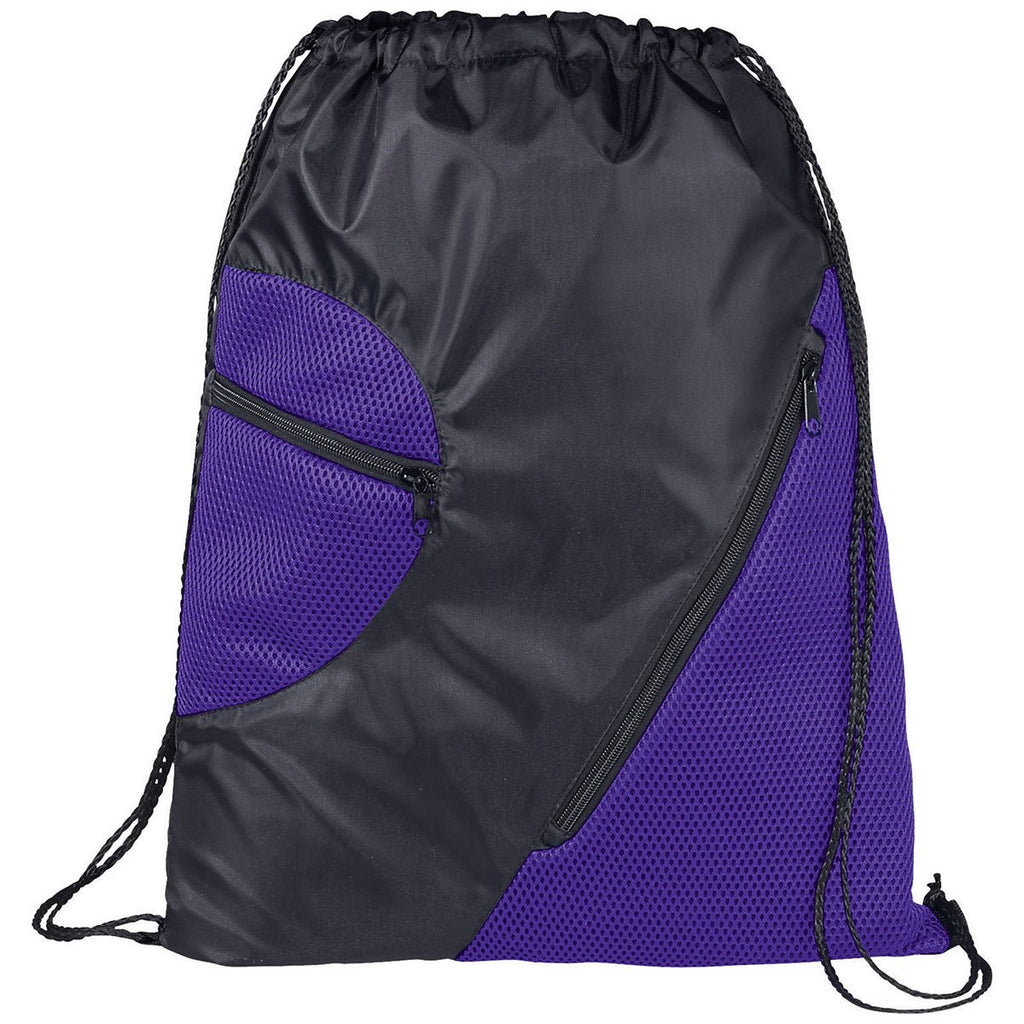 Bullet Purple Zippered Mesh Drawstring Sportspack