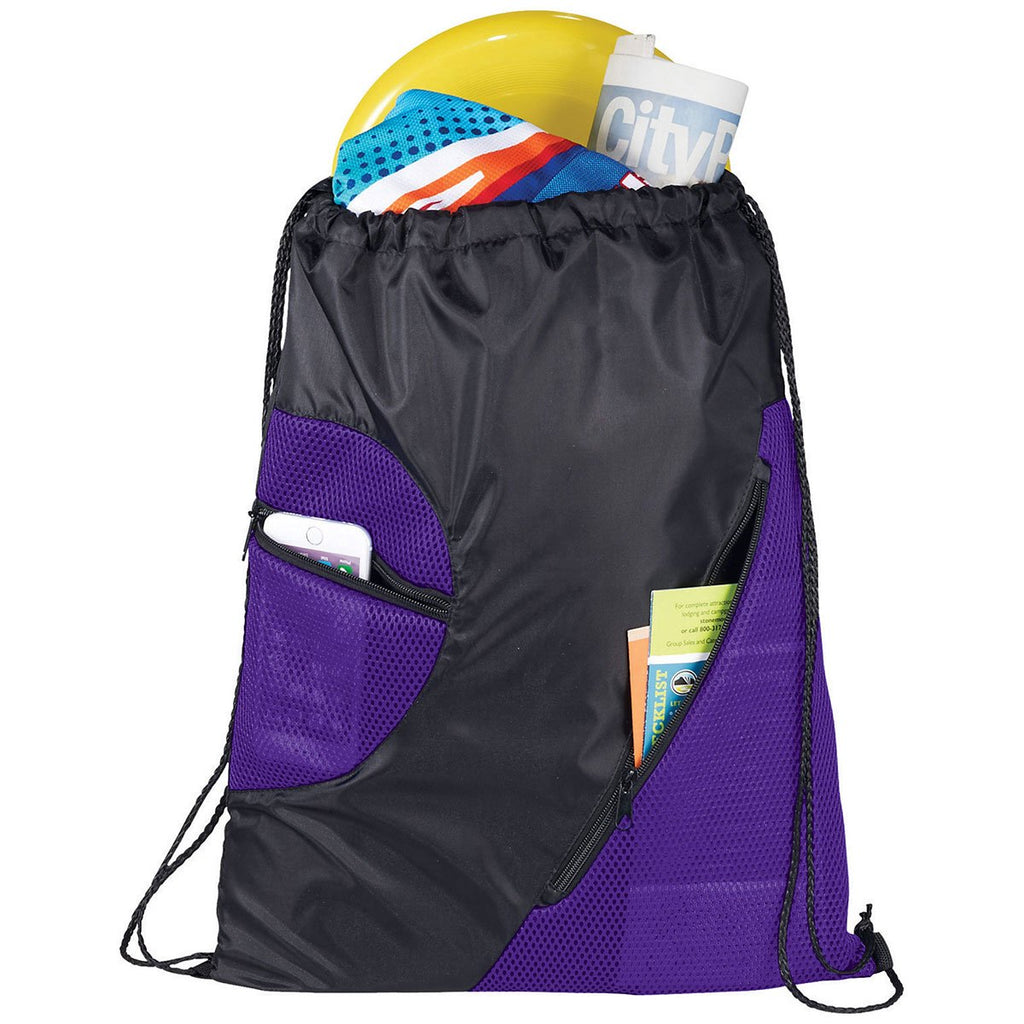 Bullet Purple Zippered Mesh Drawstring Sportspack