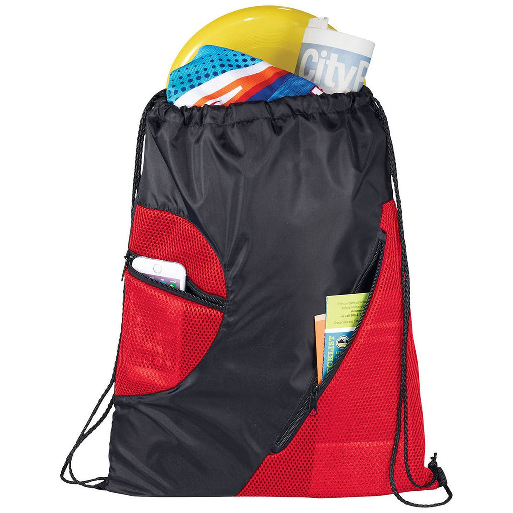 Bullet Red Zippered Mesh Drawstring Sportspack