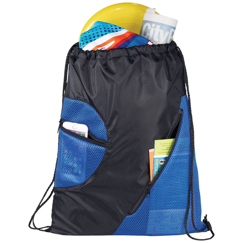 Bullet Royal Blue Zippered Mesh Drawstring Sportspack