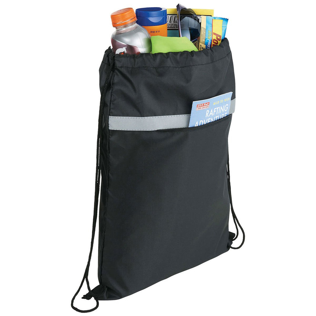 Bullet Black Reflecta Pocket Drawstring Bag