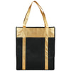 Bullet Black with Gold Trim Metallic Non-Woven Shopper Tote
