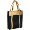 Bullet Black with Gold Trim Metallic Non-Woven Shopper Tote