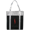 Bullet Black with Silver Trim Metallic Non-Woven Shopper Tote