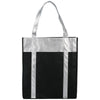 Bullet Black with Silver Trim Metallic Non-Woven Shopper Tote