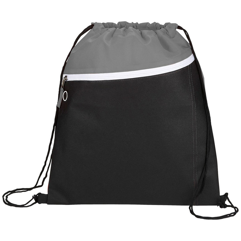 Bullet Grey Slant Front Pocket Drawstring Bag