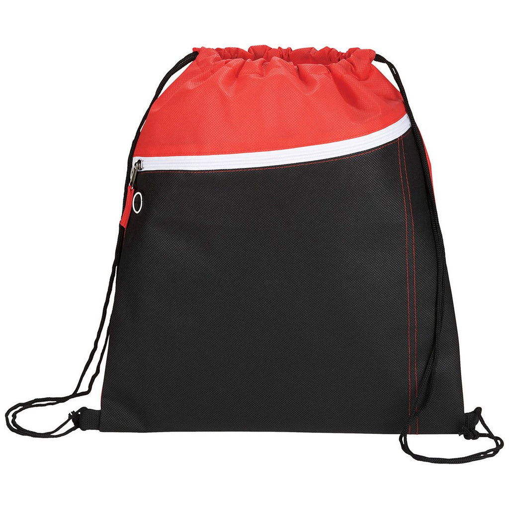 Bullet Red Slant Front Pocket Drawstring Bag