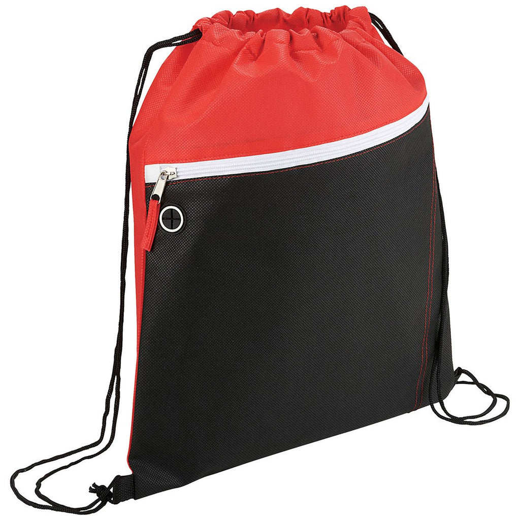 Bullet Red Slant Front Pocket Drawstring Bag