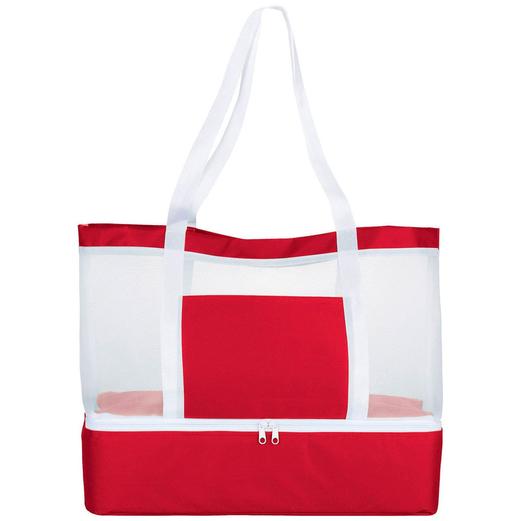 Bullet Red Mesh Outdoor 12-Can Cooler Tote