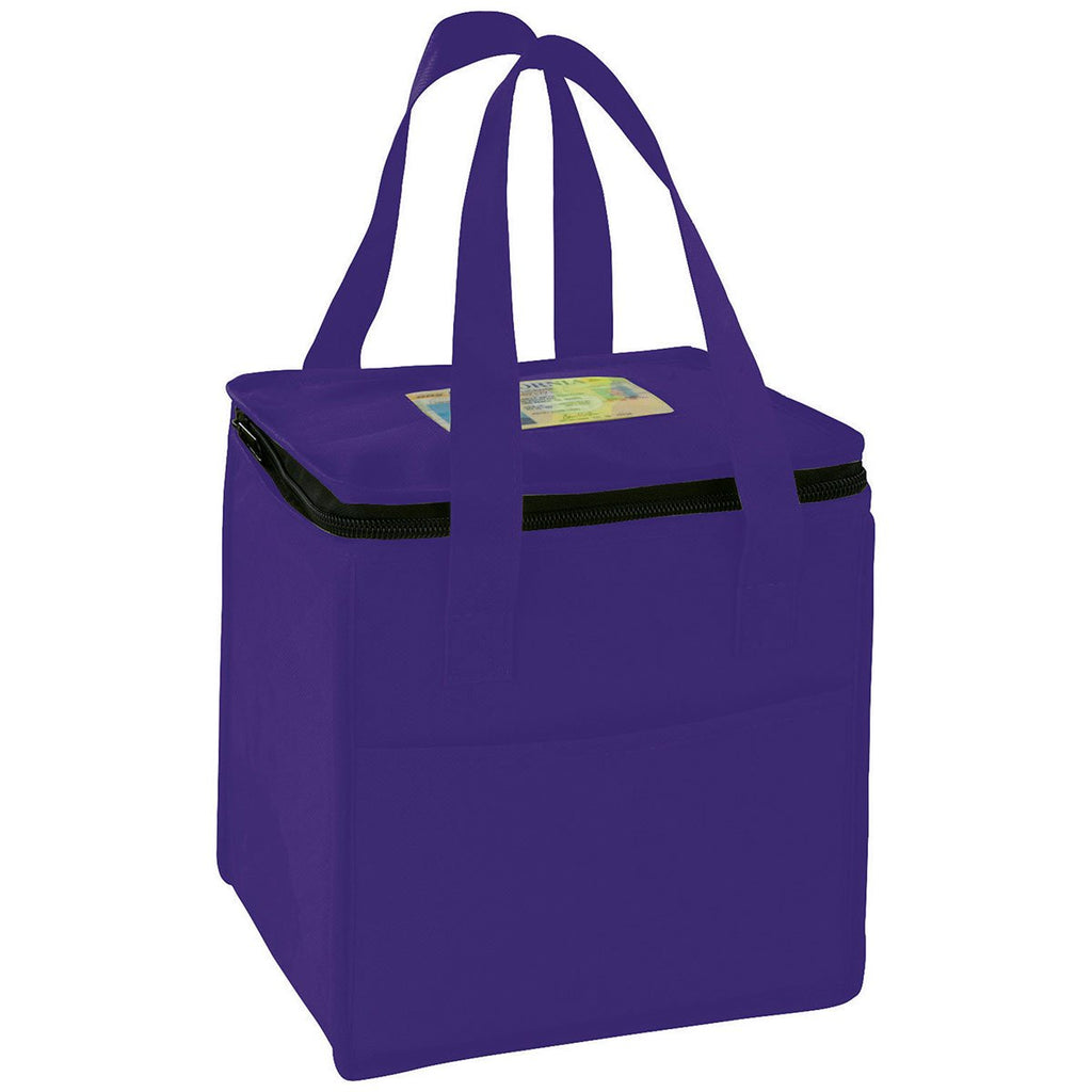 Bullet Purple Cube 9-Can Non-Woven Lunch Cooler