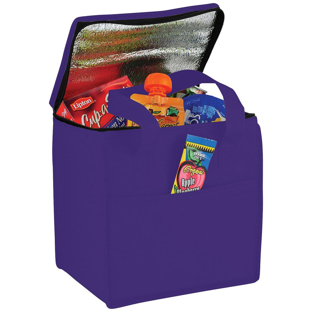 Bullet Purple Cube 9-Can Non-Woven Lunch Cooler