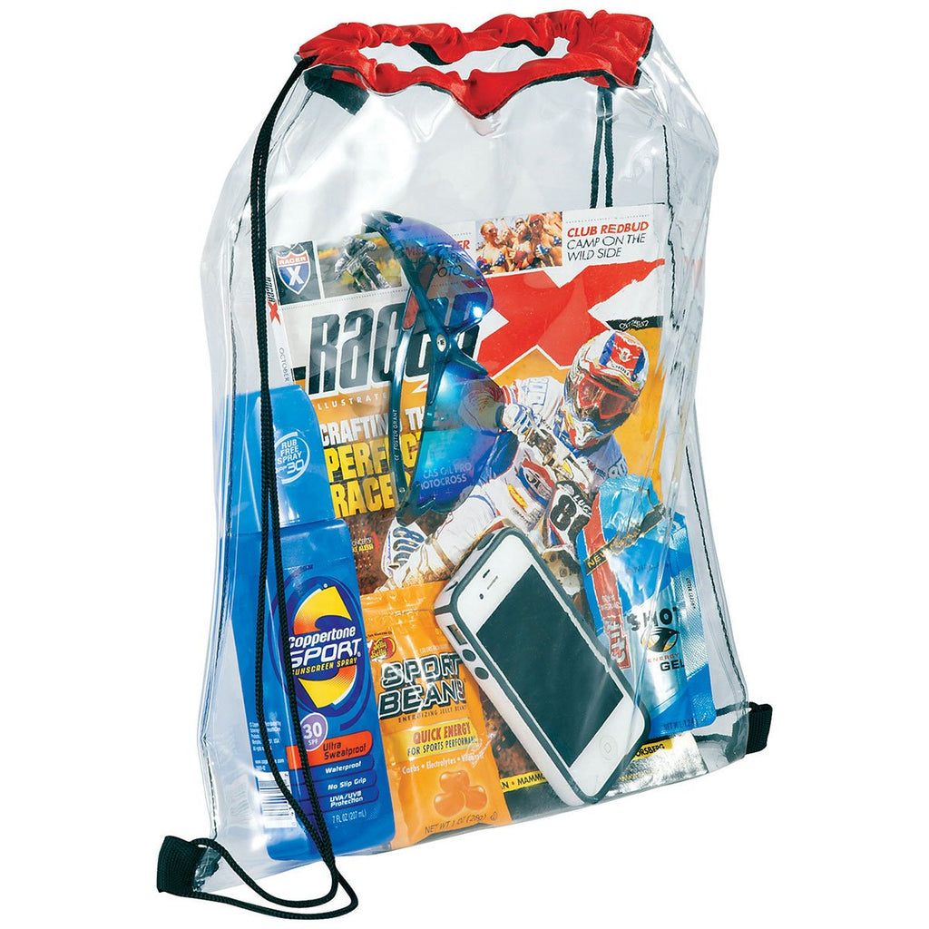 Bullet Red Rally Clear Drawstring Bag