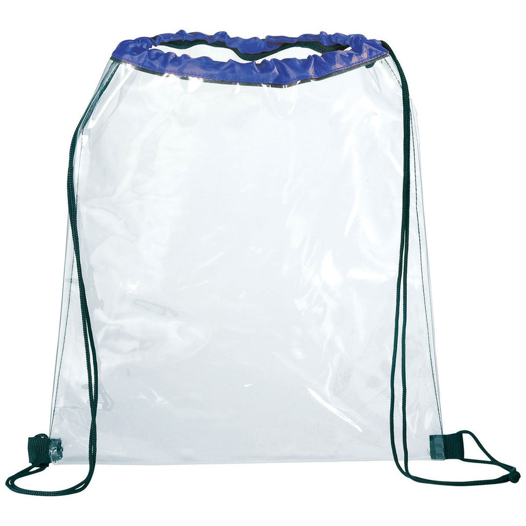 Bullet Royal Blue Rally Clear Drawstring Bag
