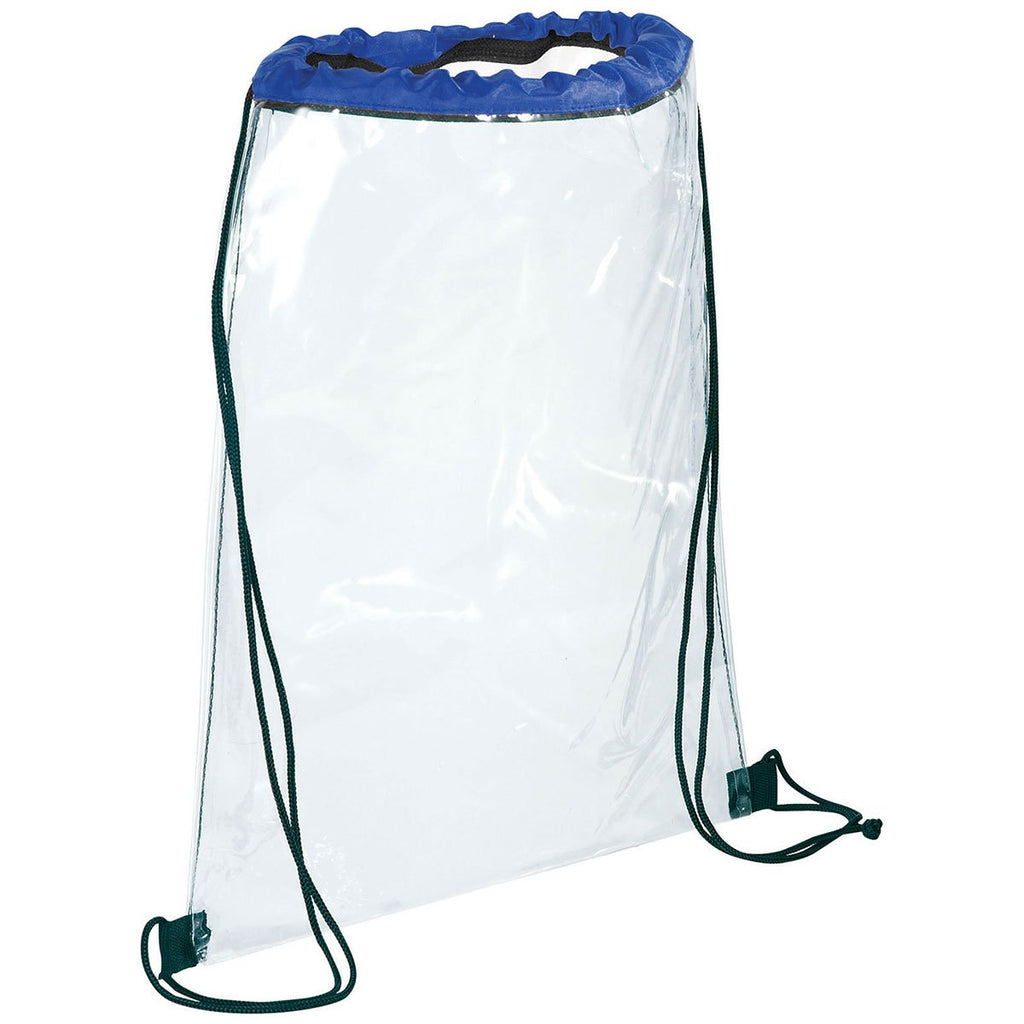 Bullet Royal Blue Rally Clear Drawstring Bag