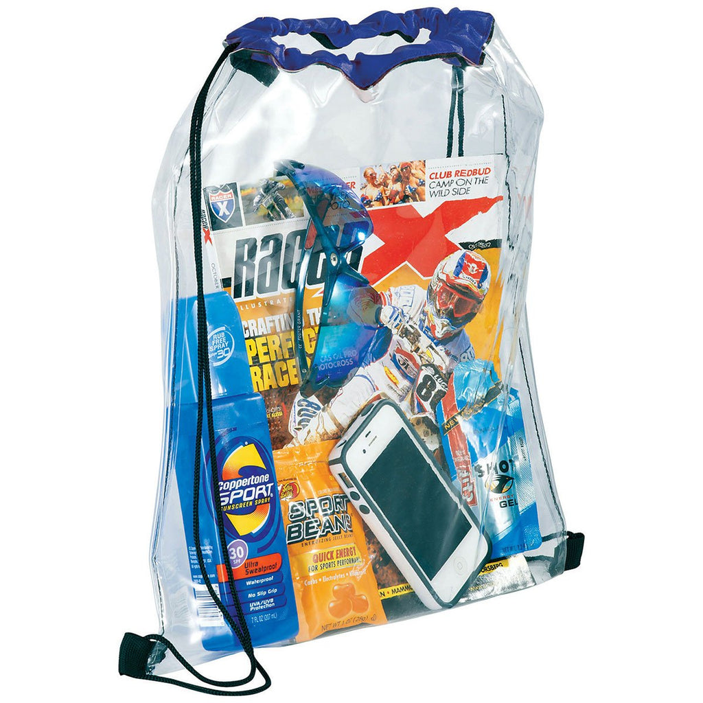 Bullet Royal Blue Rally Clear Drawstring Bag