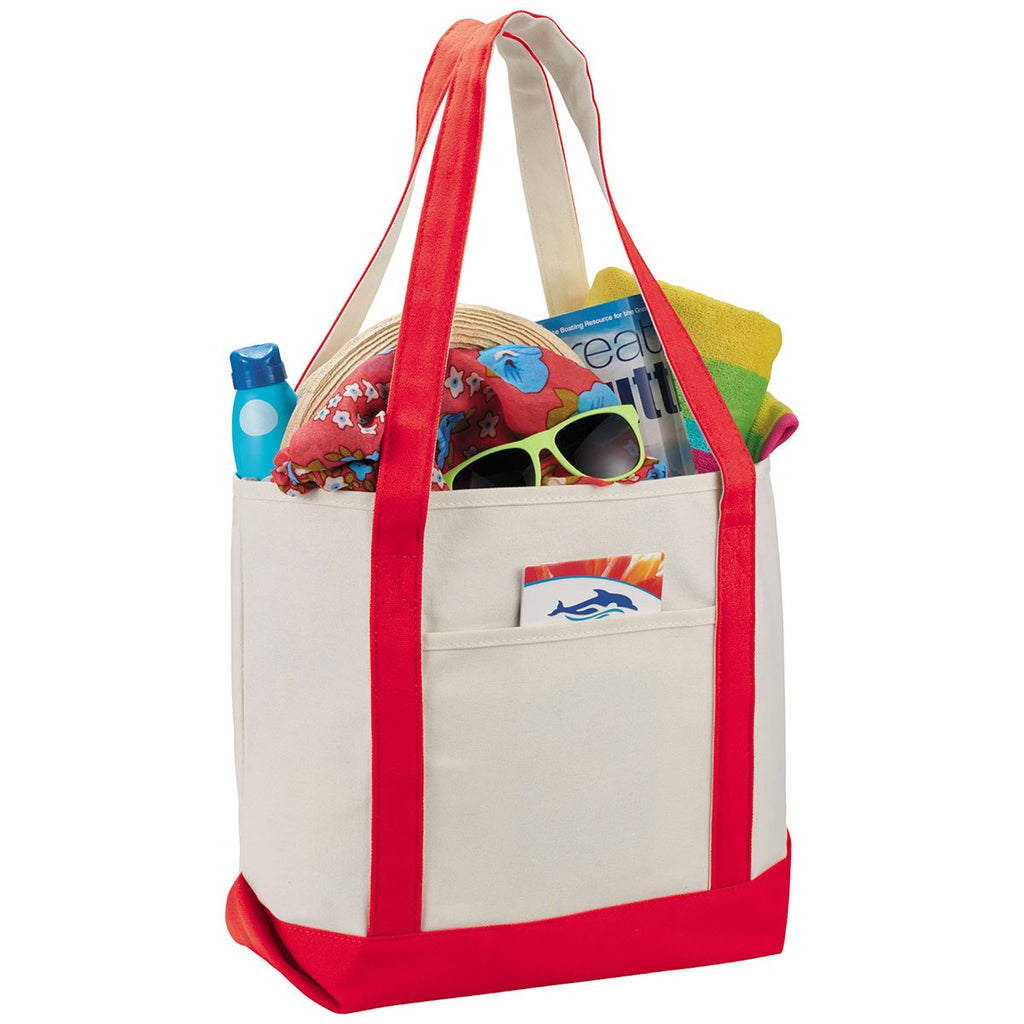 Bullet Red Classic 12oz Cotton Canvas Boat Tote