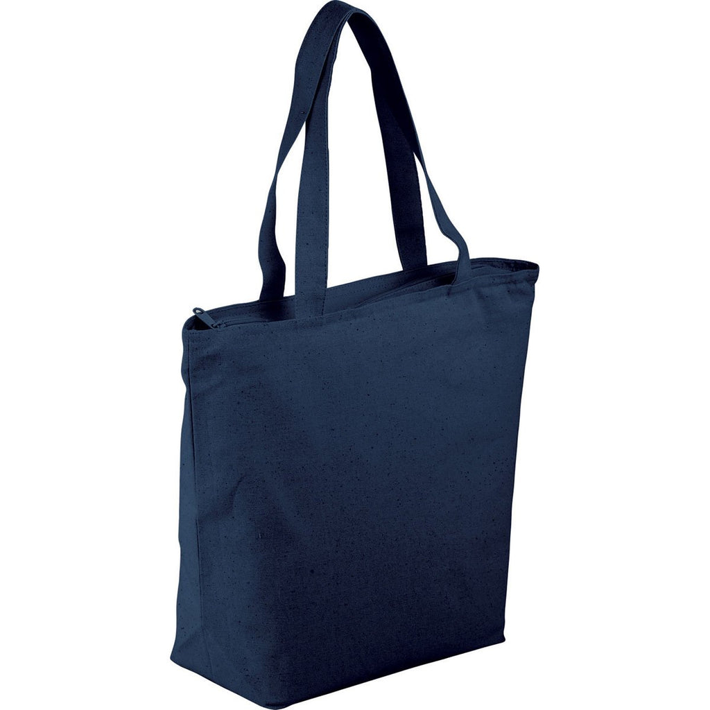 Bullet Navy Blue Maine 8oz Cotton Canvas Zippered Tote