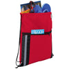 Bullet Red Deluxe Reflective Drawstring Bag