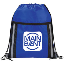 Bullet Royal Blue Deluxe Reflective Drawstring Bag